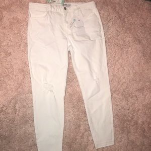 Brand New Just Black White Distressed Skinny Jeans